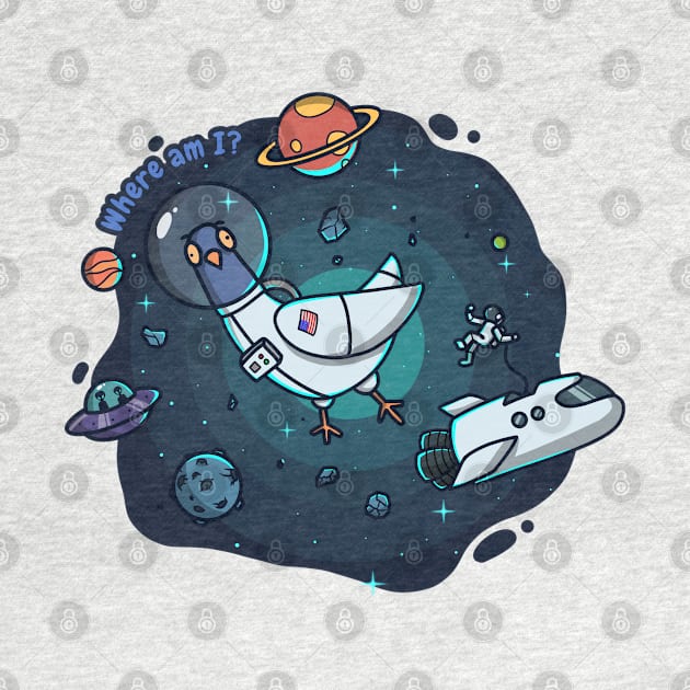 dumb pigeon in the space design by legend